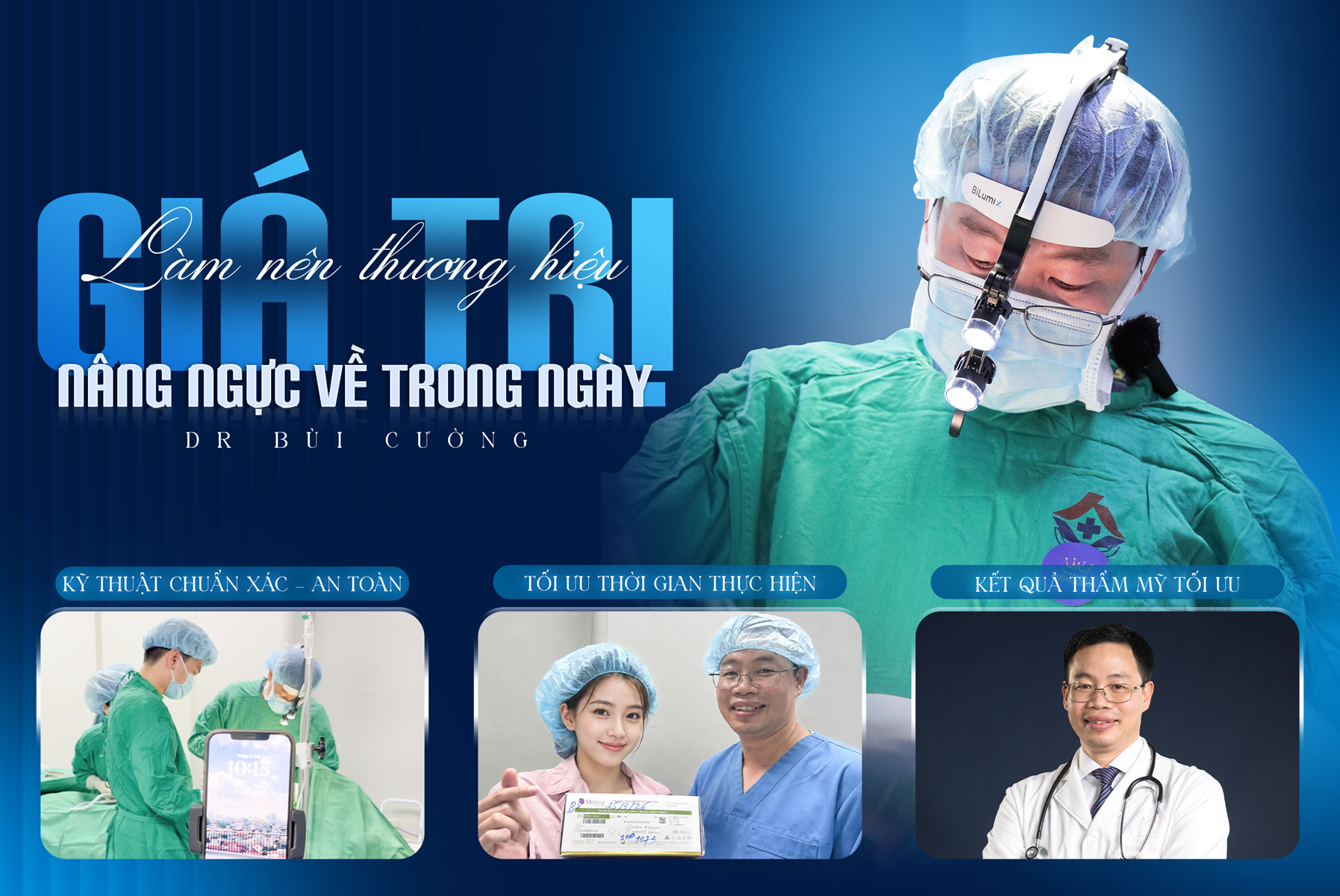 Nâng ngực về trong ngày - Giá trị làm nên thương hiệu Ths.BS Bùi Văn Cường